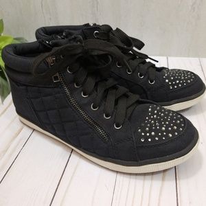 KID'S Justice Quilted Rhinestone High Top Sneakers